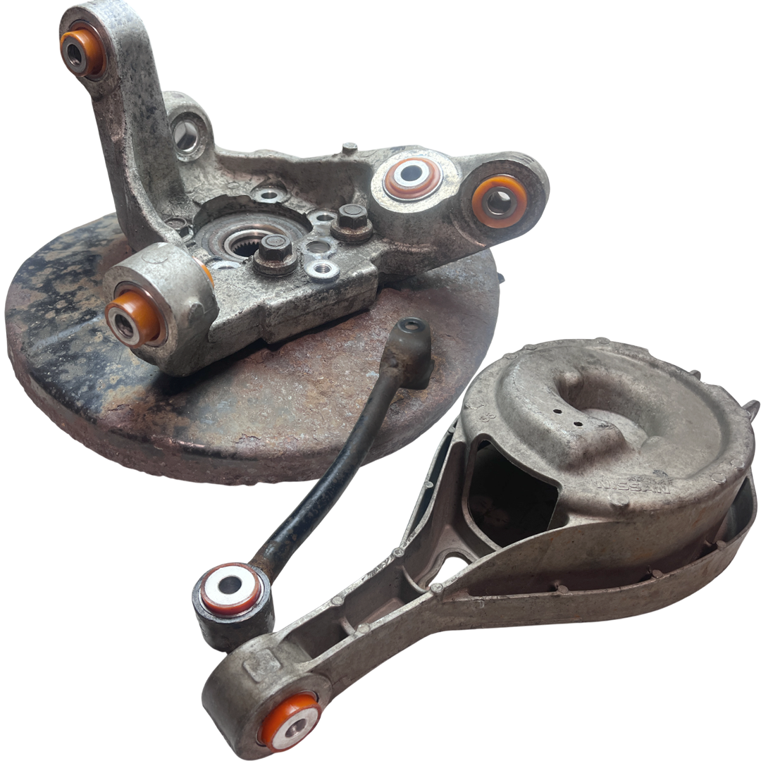 Задняя подвеска автомобиля Nissan 350Z 2002-2008 Услуга с перепресовки сайлентблоков (Сайлентблоки в цену не входят)